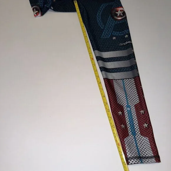 Drakon Captain America Leggings Workout Compression Womens One Size Thick Marvel - Picture 9 of 11